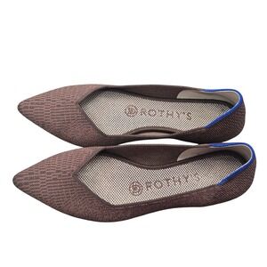 Rothy's Brown Point Toe Flats W7  Smart Casual Quiet Luxury Classic Style Preppy
